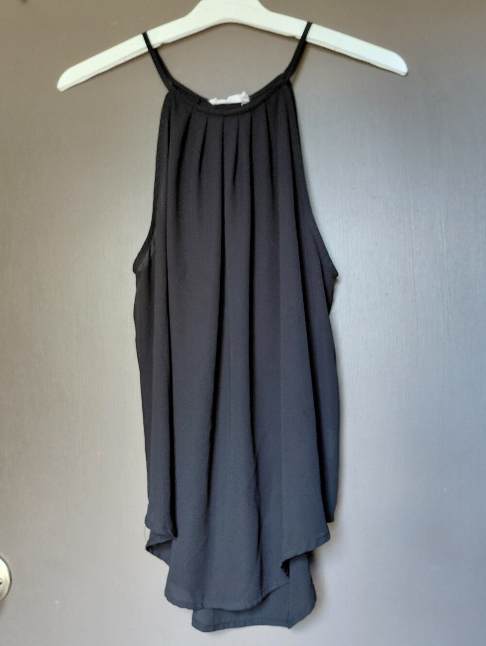 Lush Black High-Neck Halter Camisole